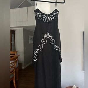 CD Greene black embellished gown dress size 6